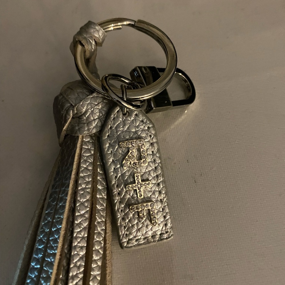 Rodan + Fields Black and Silver key chain